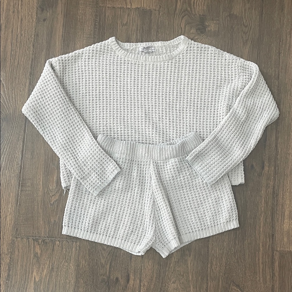 Sincerely Jules Cream Textured Knit Set
